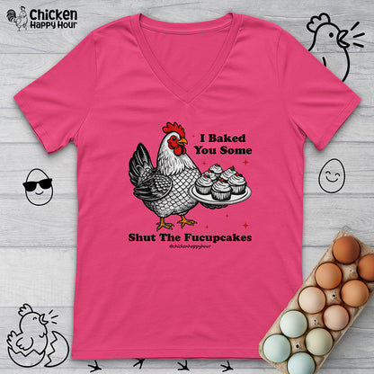 Shut the Fucupcakes V-Neck Tee