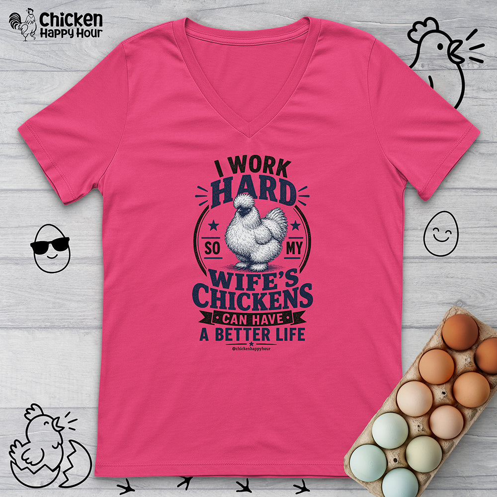 I Work Hard For Better Life V-Neck Tee