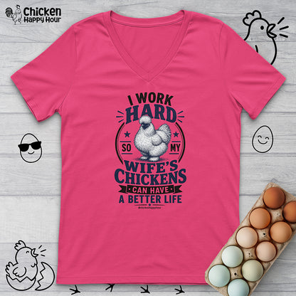 I Work Hard For Better Life V-Neck Tee