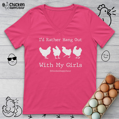 I'd Rather Hang Out V-Neck Tee