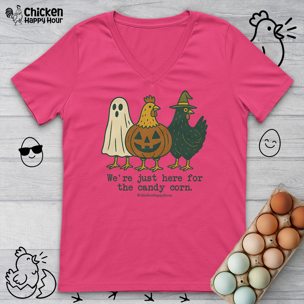 We're Just Here for the Candy Corn V-Neck Tee