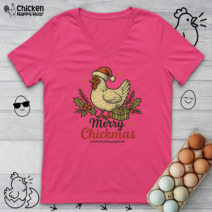 Merry Chickmas V-Neck Tee