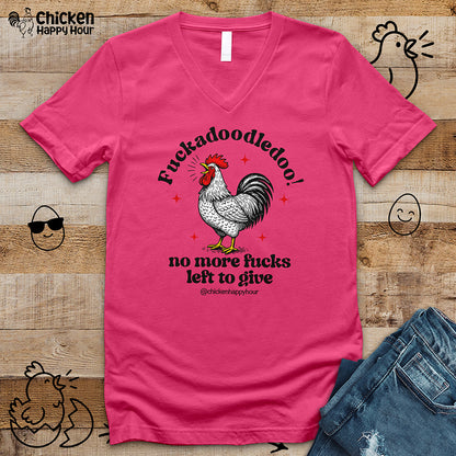 Fuckadoodledoo! No More Fucks V-Neck Tee