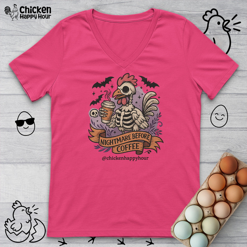 Nightmare Before Coffee V-Neck Tee