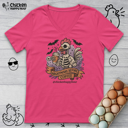 Nightmare Before Coffee V-Neck Tee