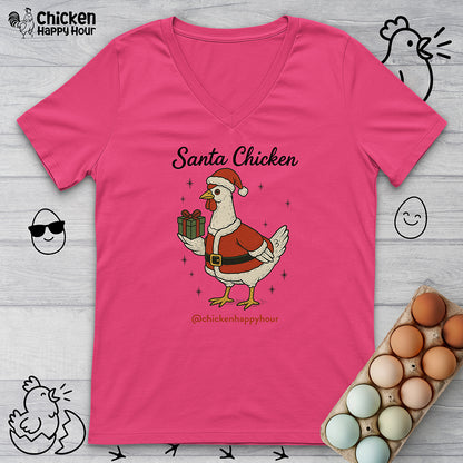 Santa Chicken V-Neck Tee
