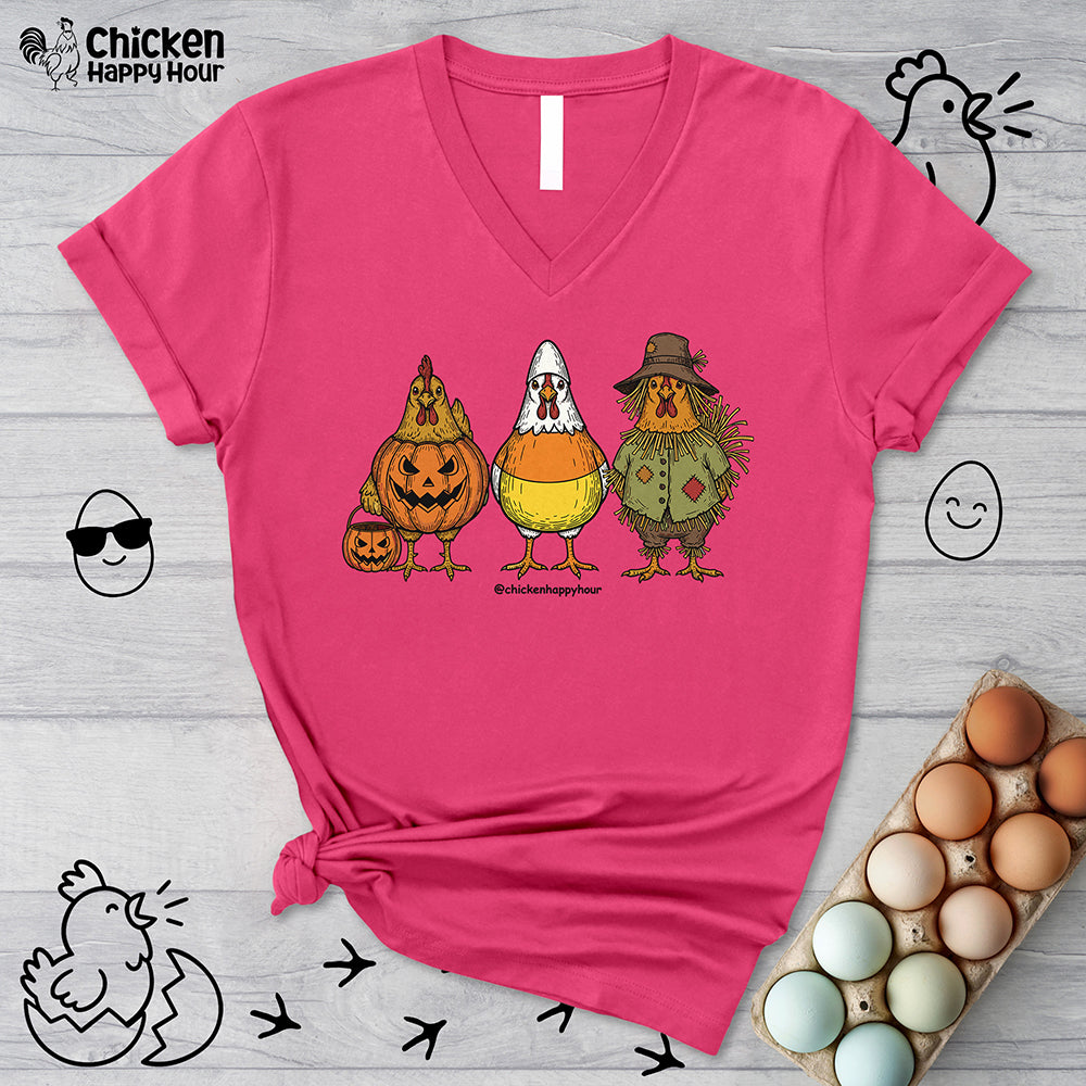 Halloween Chicken V-Neck Tee