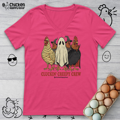 Cluckin’ Creepy Crew V-Neck Tee