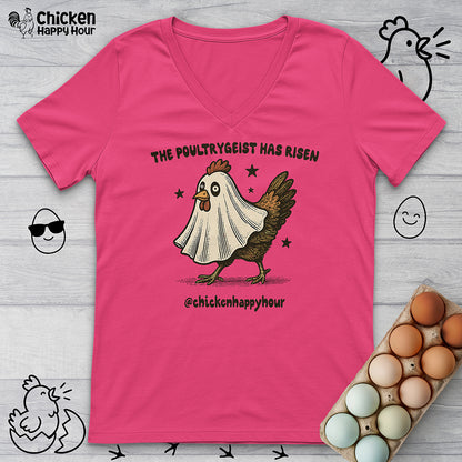 The Poultrygeist Has Risen V-Neck Tee
