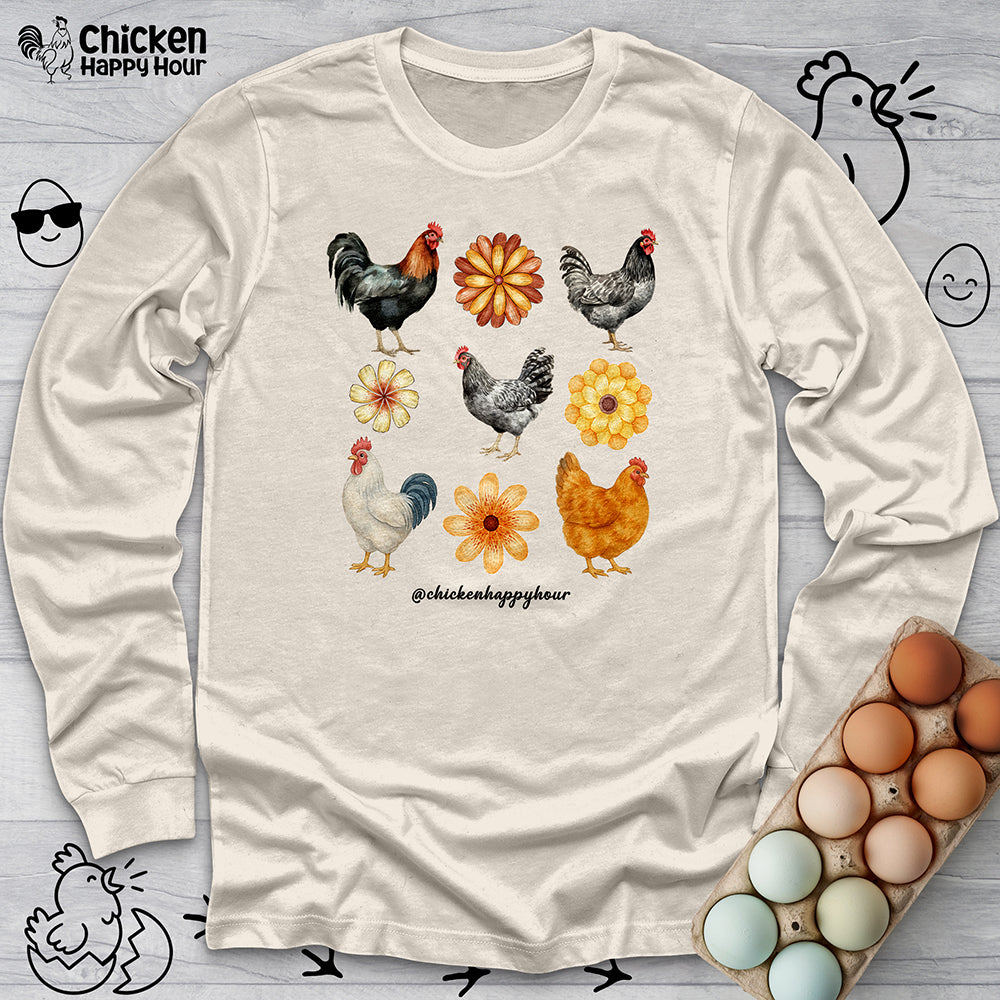 Chicken With Flowers Long Sleeve