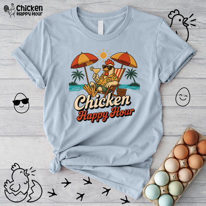 Chicken Happy Hour Beachy Chicken Unisex Tee