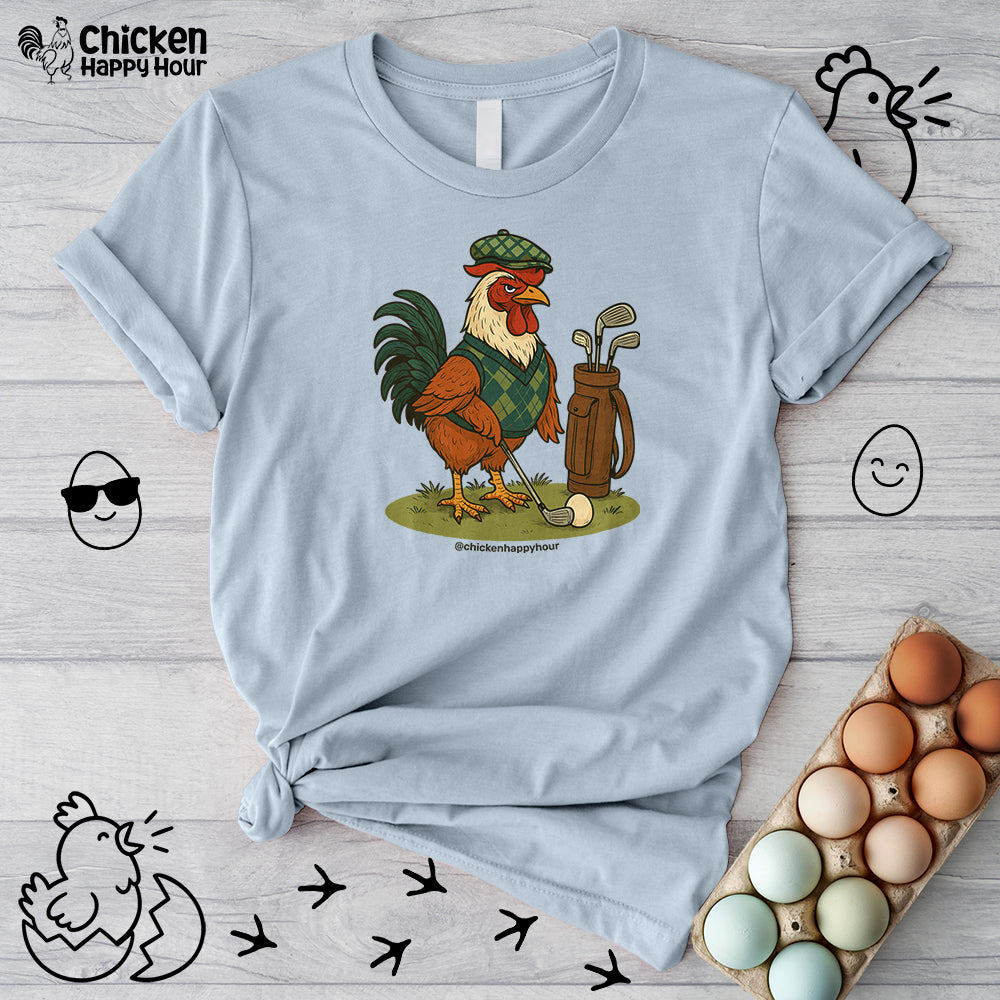 Rooster Playing Golf Unisex Tee