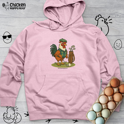 Rooster Playing Golf Hooded Sweatshirt