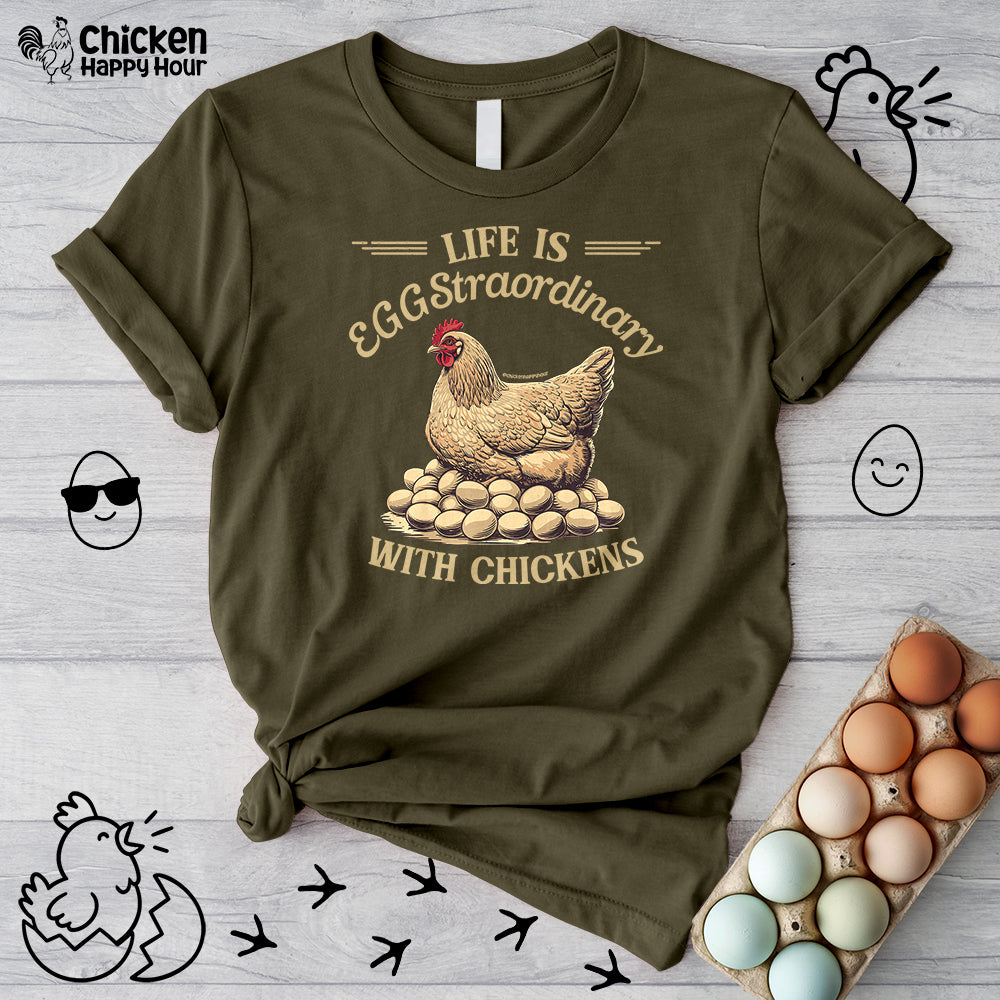Life is EGGStraordinary with Chickens Unisex Tee