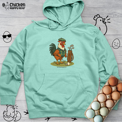 Rooster Playing Golf Hooded Sweatshirt