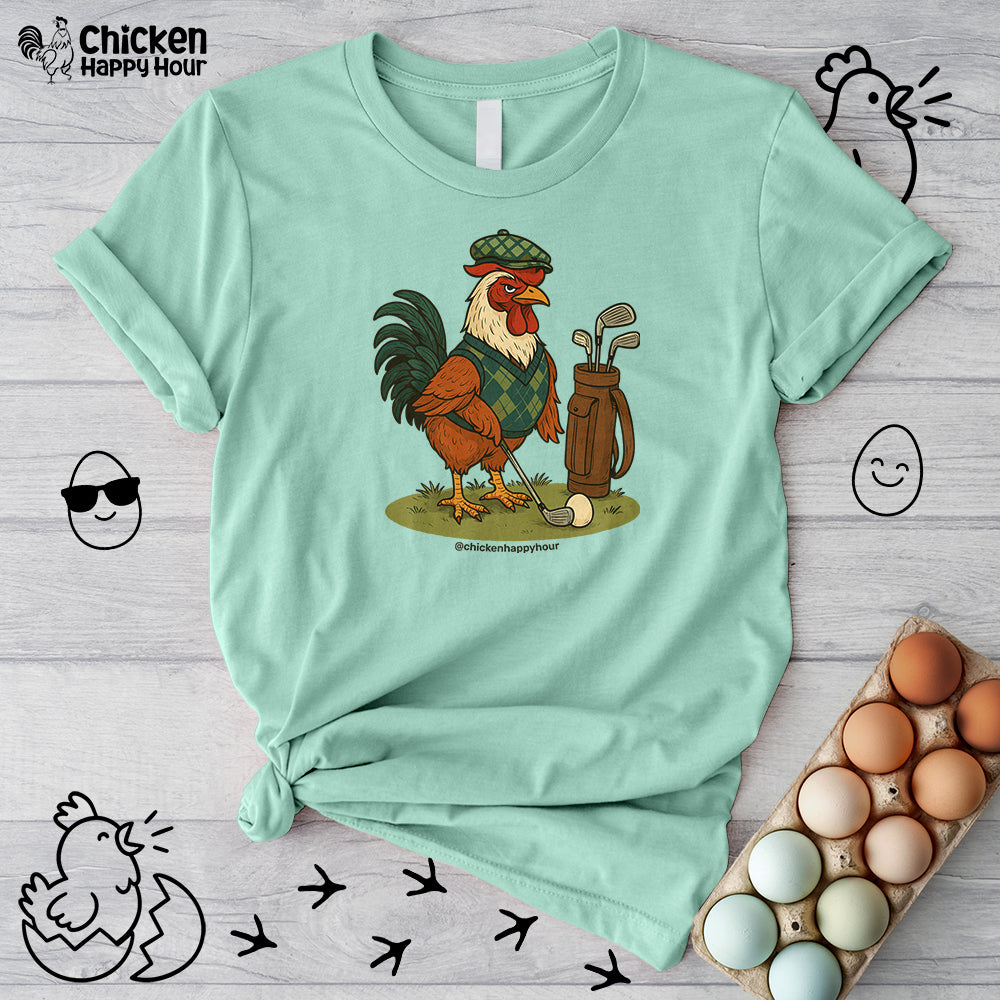 Rooster Playing Golf Unisex Tee