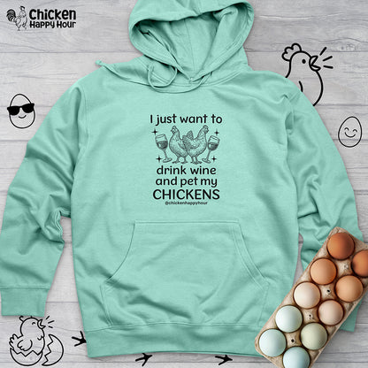 Wine and Chickens Hooded Sweatshirt