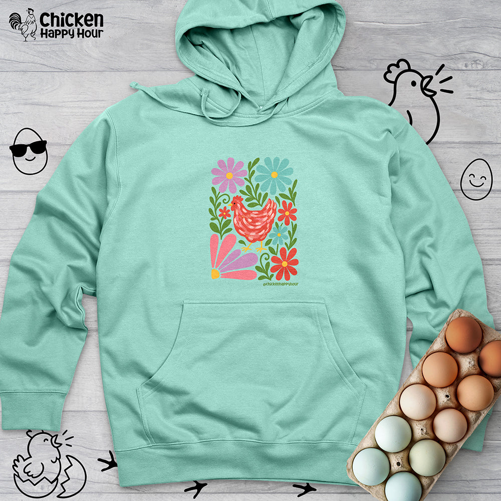 Chicken Blooms Hooded Sweatshirt