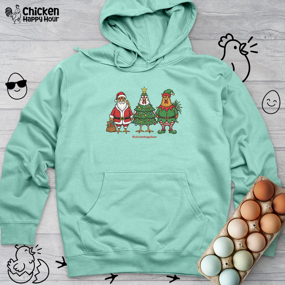 Christmas Chicken Hooded Sweatshirt