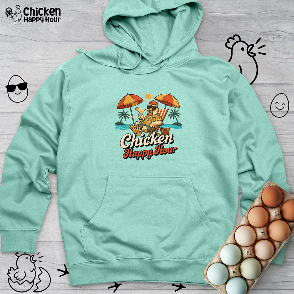 Chicken Happy Hour Beachy Chicken Hooded Sweatshirt