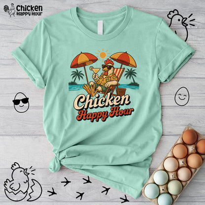 Chicken Happy Hour Beachy Chicken Unisex Tee
