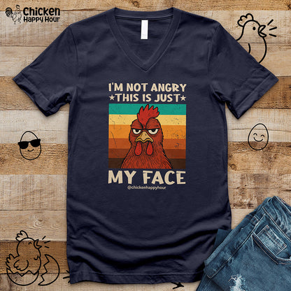 I Am Not Angry This Is Just My Face V-Neck Tee
