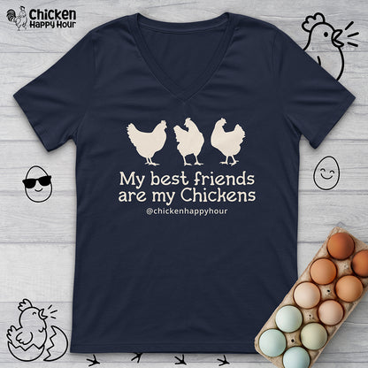 My Best Friends Are My Chickens V-Neck Tee