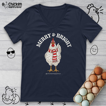 Merry & Bright V-Neck Tee