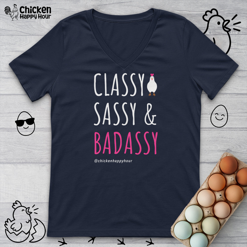 Classy Sassy and Badassy V-Neck Tee