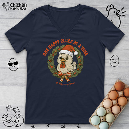 One Happy Cluck at a Time V-Neck Tee