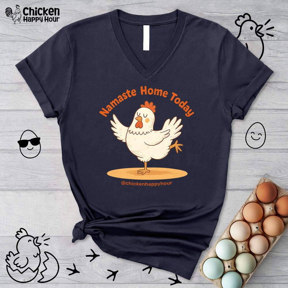 Namaste Cluck V-Neck Tee
