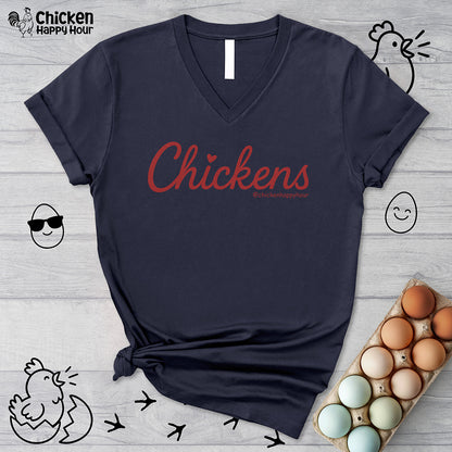 Love Chickens V-Neck Tee