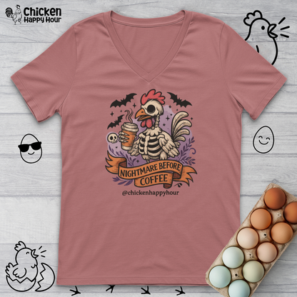 Nightmare Before Coffee V-Neck Tee