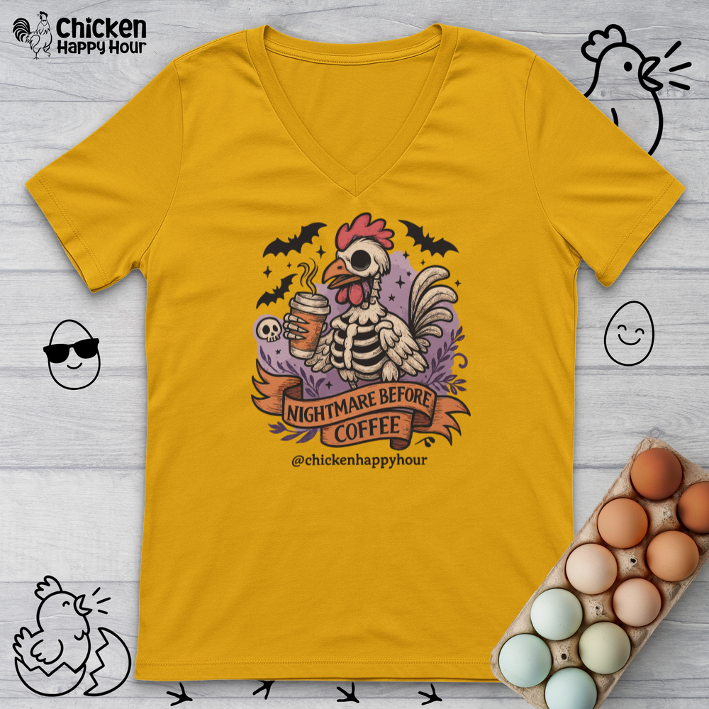Nightmare Before Coffee V-Neck Tee