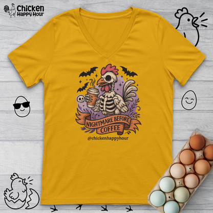 Nightmare Before Coffee V-Neck Tee