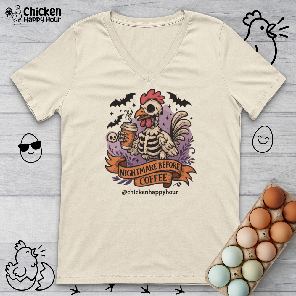 Nightmare Before Coffee V-Neck Tee