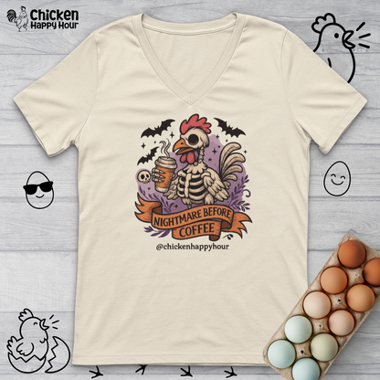 Nightmare Before Coffee V-Neck Tee