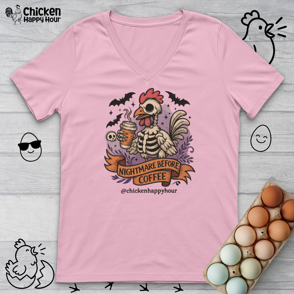 Nightmare Before Coffee V-Neck Tee