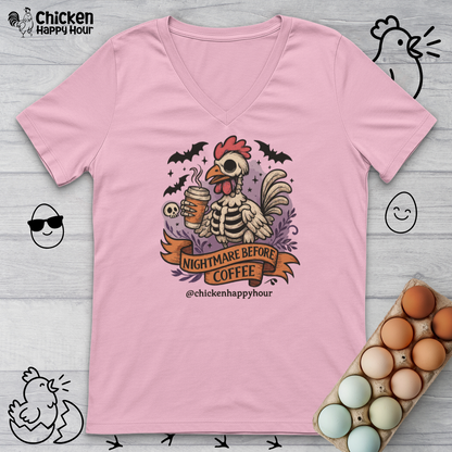 Nightmare Before Coffee V-Neck Tee