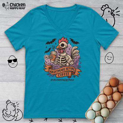 Nightmare Before Coffee V-Neck Tee