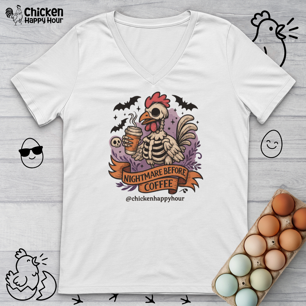 Nightmare Before Coffee V-Neck Tee