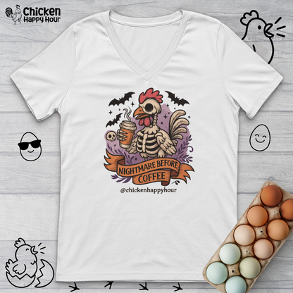 Nightmare Before Coffee V-Neck Tee