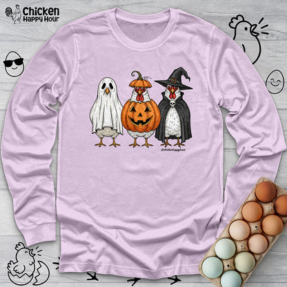 Chickens Wearing Halloween Costumes Long Sleeve