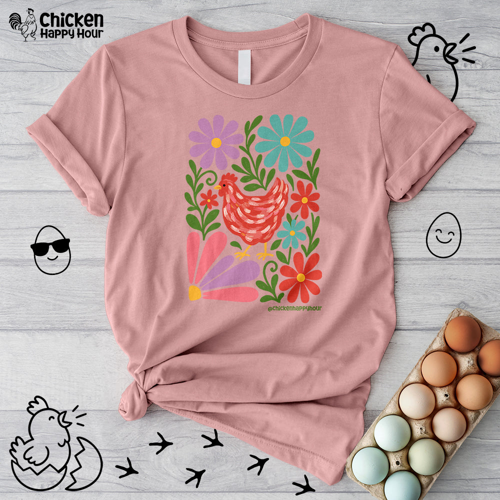 Chicken Blooms Unisex Tee