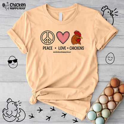 Peace Love Chickens Unisex Tee