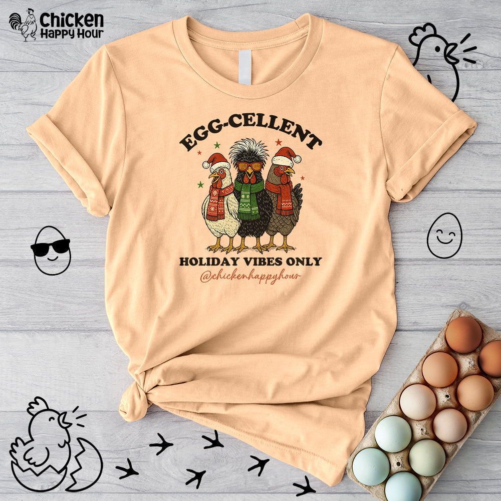 Egg-Cellent Holiday Vibes Only Unisex Tee