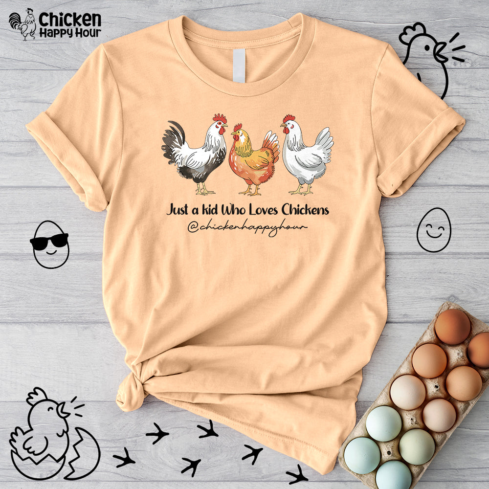 Just a Kid Who Loves Chickens Unisex Tee