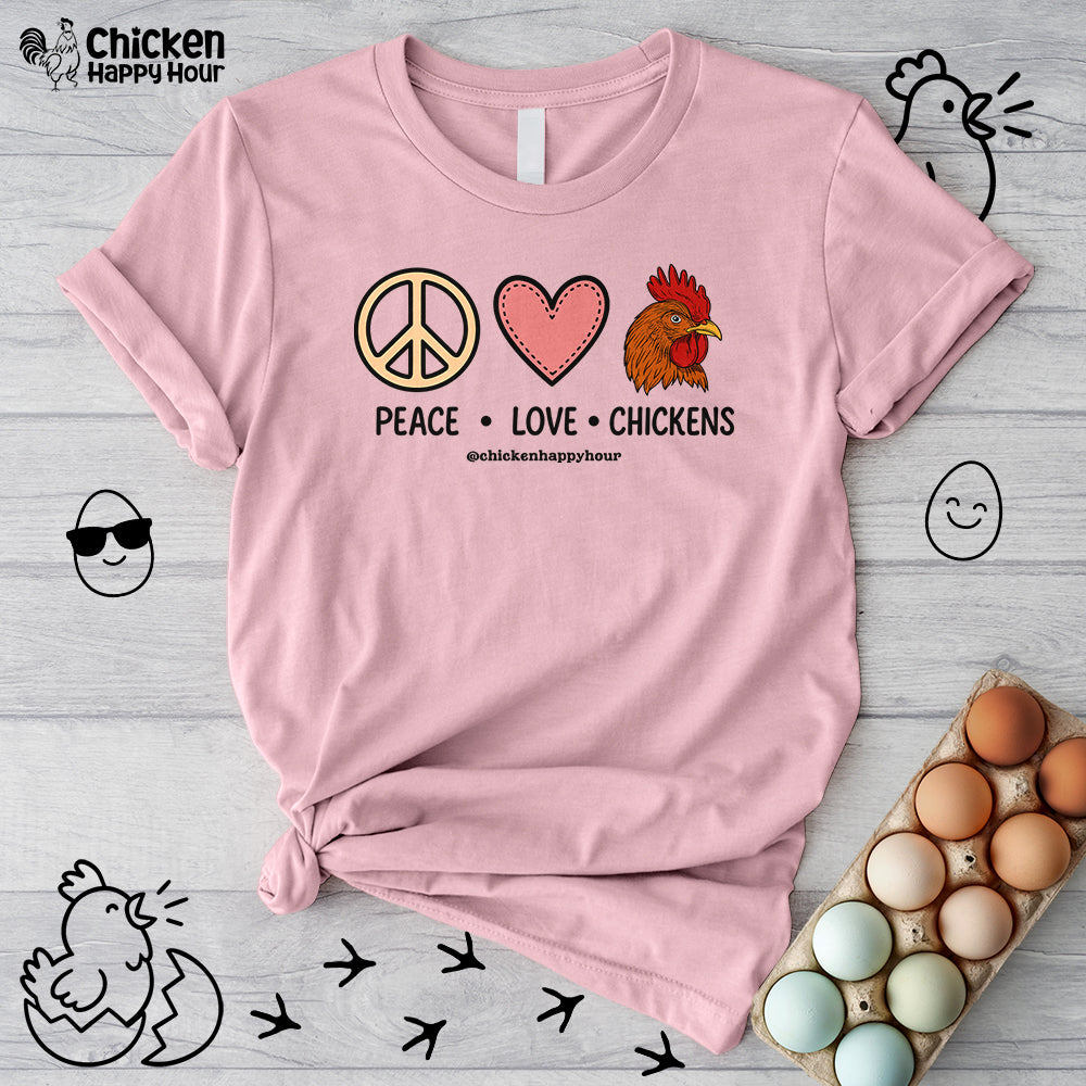 Peace Love Chickens Unisex Tee