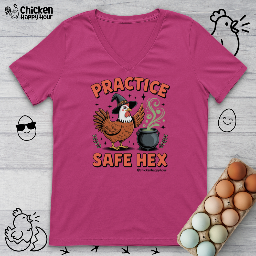 Practice Safe Hex V-Neck Tee