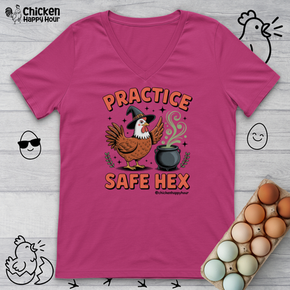 Practice Safe Hex V-Neck Tee